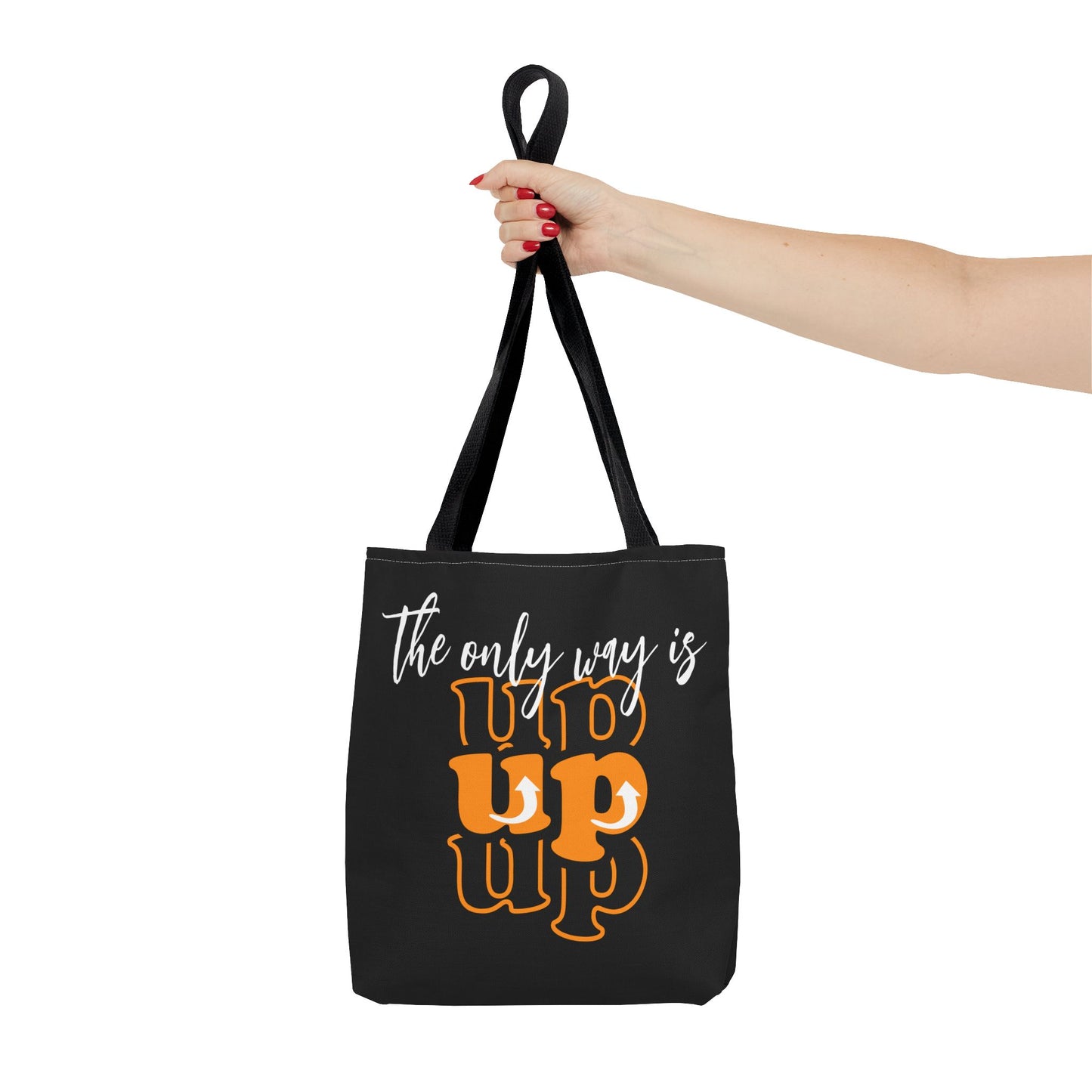 Tote Bag (AOP) - The Only Way Is Up - Black