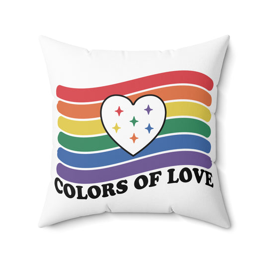 Valentine's - Spun Polyester Square Pillow - Colors Of Love