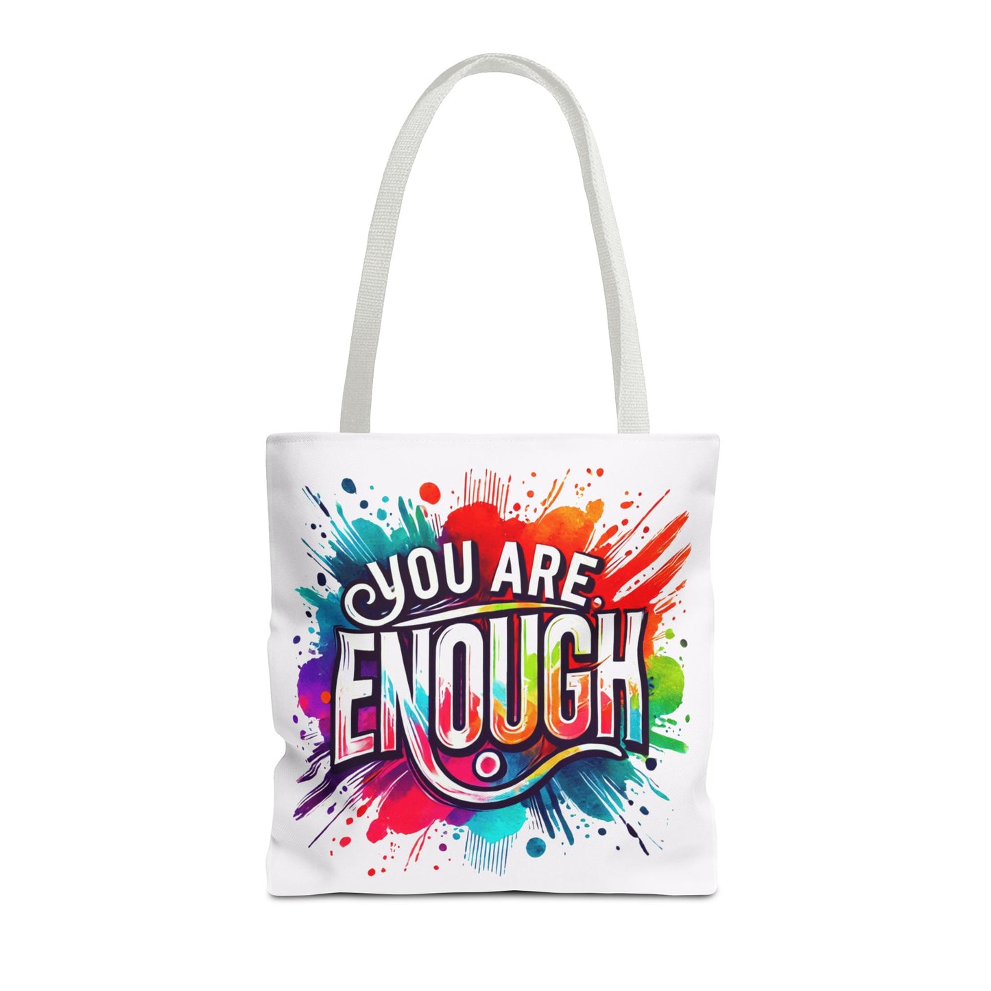 Tote Bag (AOP) - You Are Enough - White