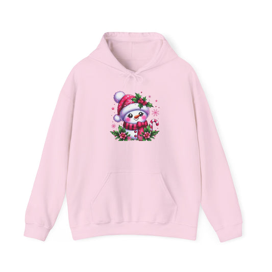 Christmas - Unisex Heavy Blend™ Hooded Sweatshirt - Pink Snowman