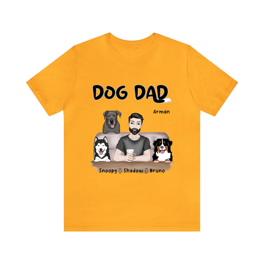 Customized Unisex Jersey Short Sleeve Tee - Dog Dad Design