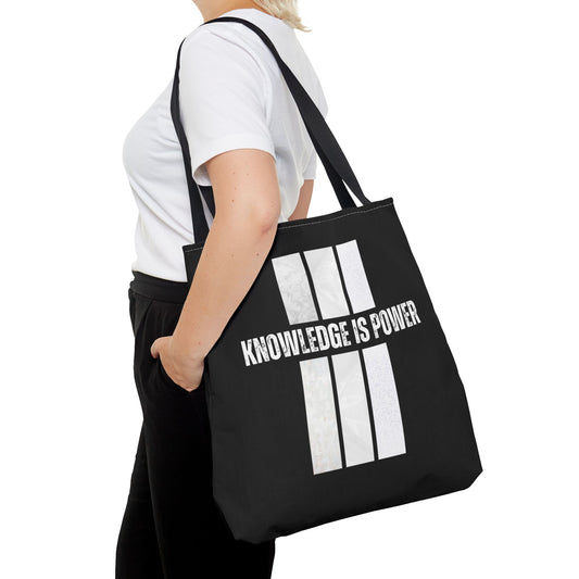 Tote Bag (AOP) - Knowledge Is Power - Black