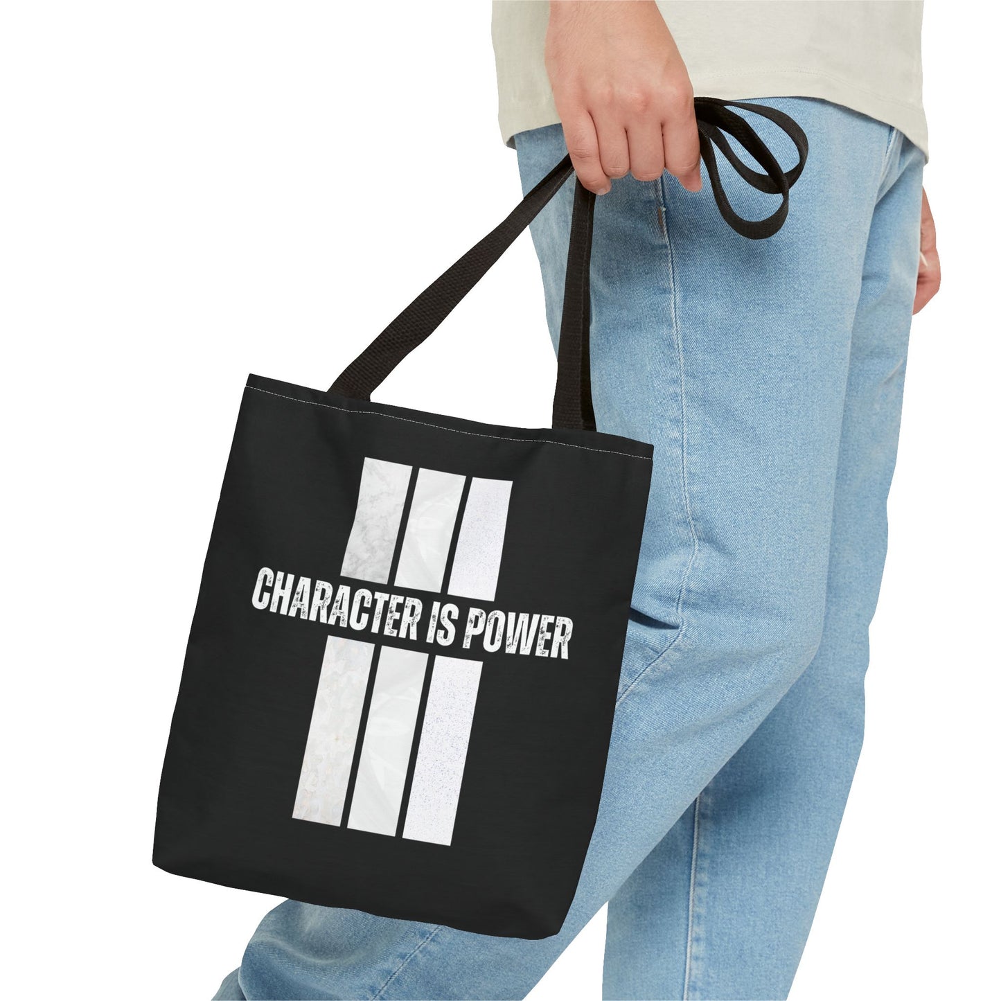 Tote Bag (AOP) - Character Is Power - Black