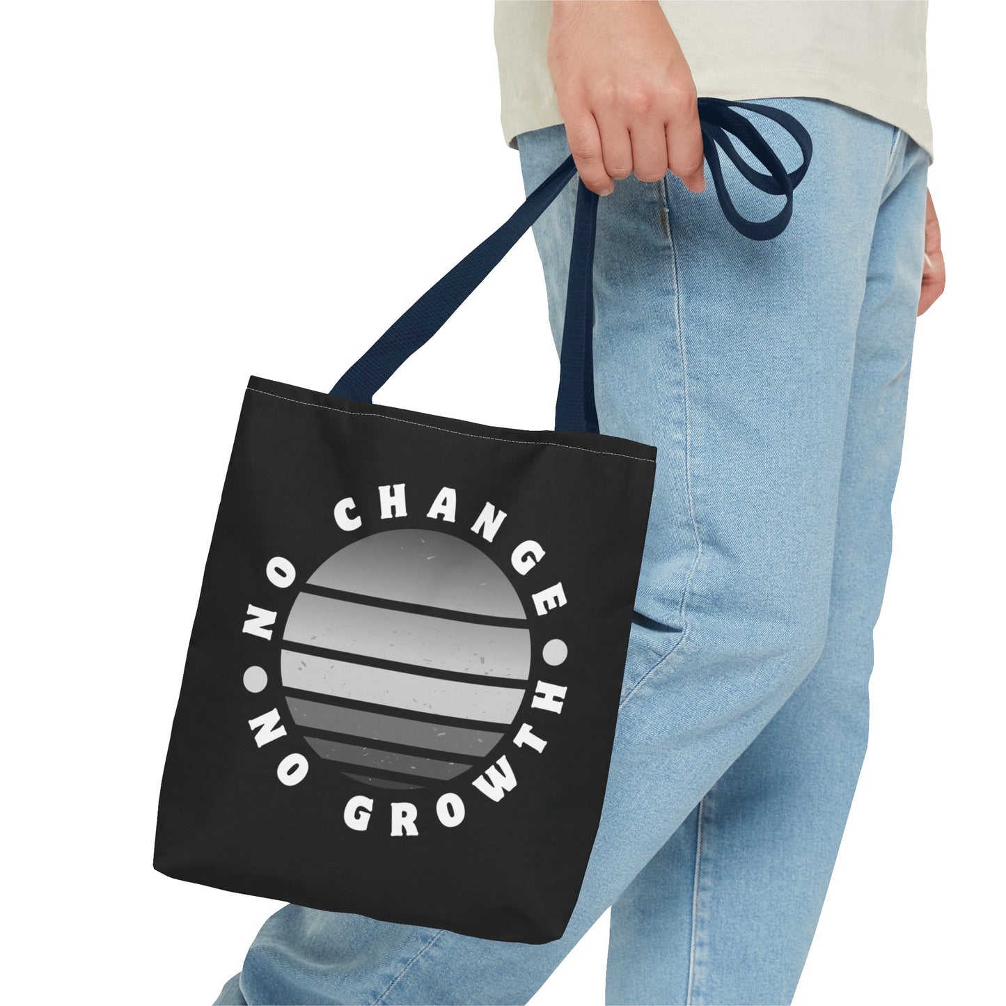 Tote Bag (AOP) - No Change No Growth - Black