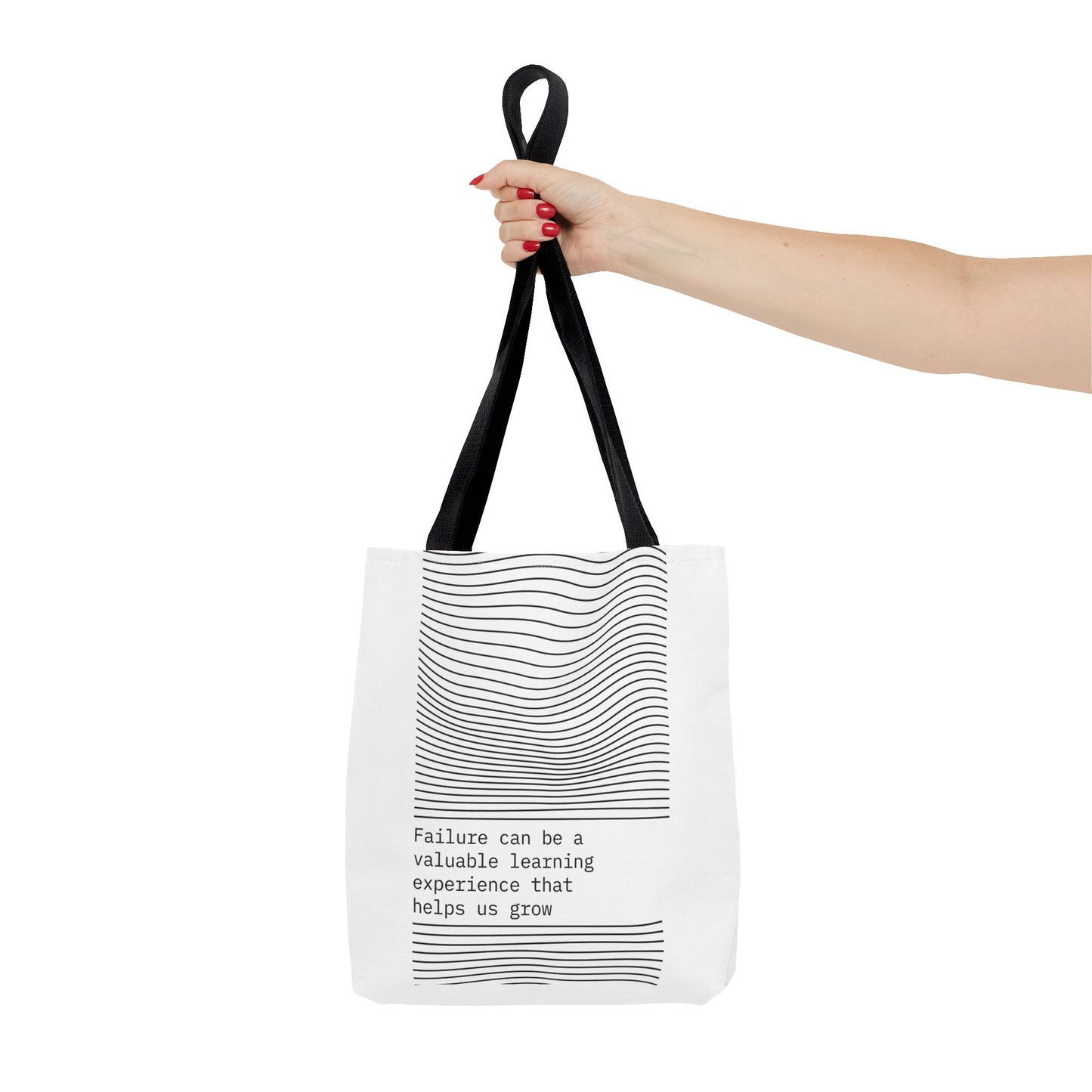 Tote Bag (AOP) - Failure Can Be A Valuable Learning Experience That Help Us Grow - White