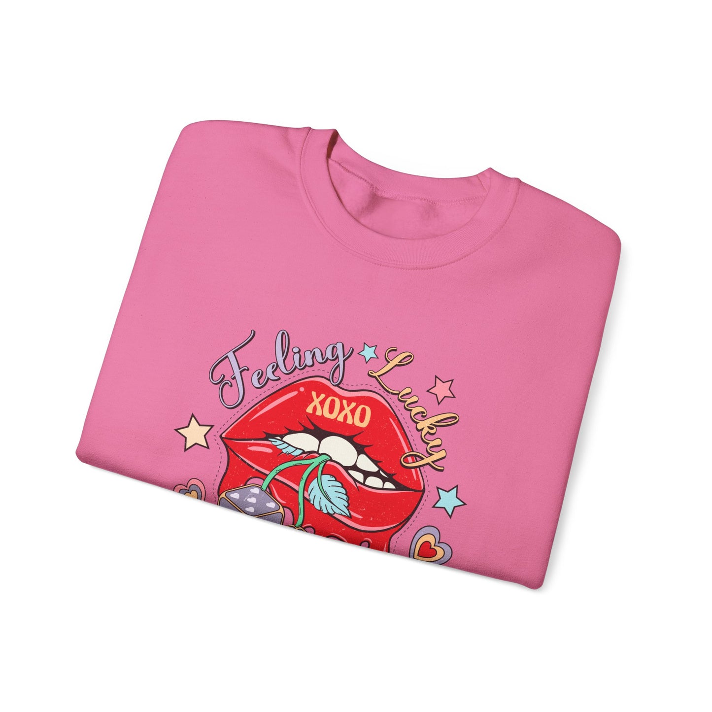 Valentine's - Unisex Heavy Blend™ Crewneck Sweatshirt - Feeling Lucky XOXO