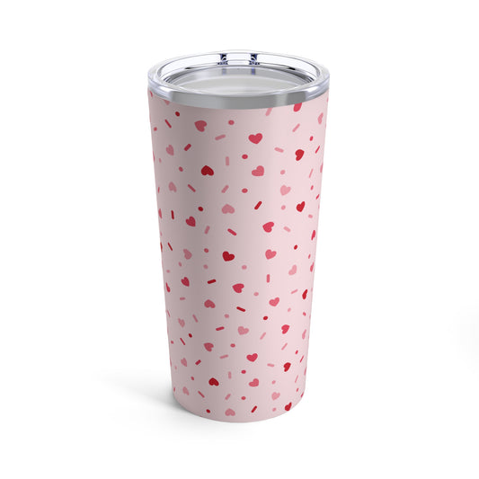 Valentine's - Stainless Steel Tumbler 20oz - Sprinkle Light Pink