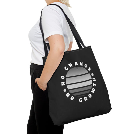 Tote Bag (AOP) - No Change No Growth - Black