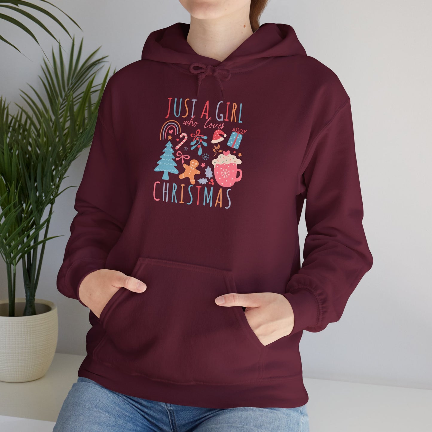 Christmas - Unisex Heavy Blend™ Hooded Sweatshirt - Just A Girl Who Loves Christmas