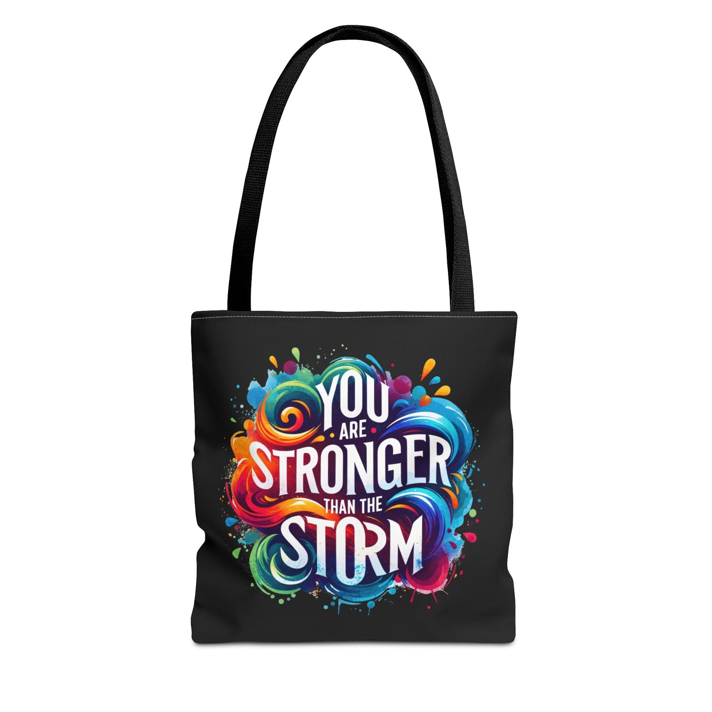 Tote Bag (AOP) - Stronger Than The Storm - Black