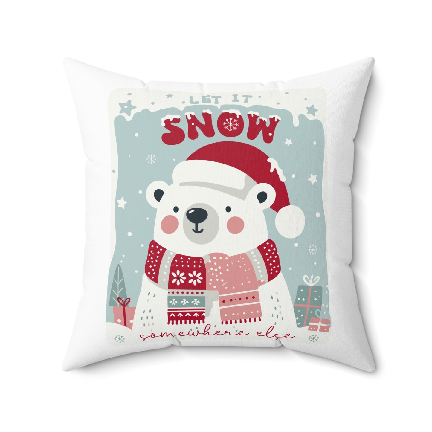 Christmas - Spun Polyester Square Pillow - Christmas Tree - Let It Snow