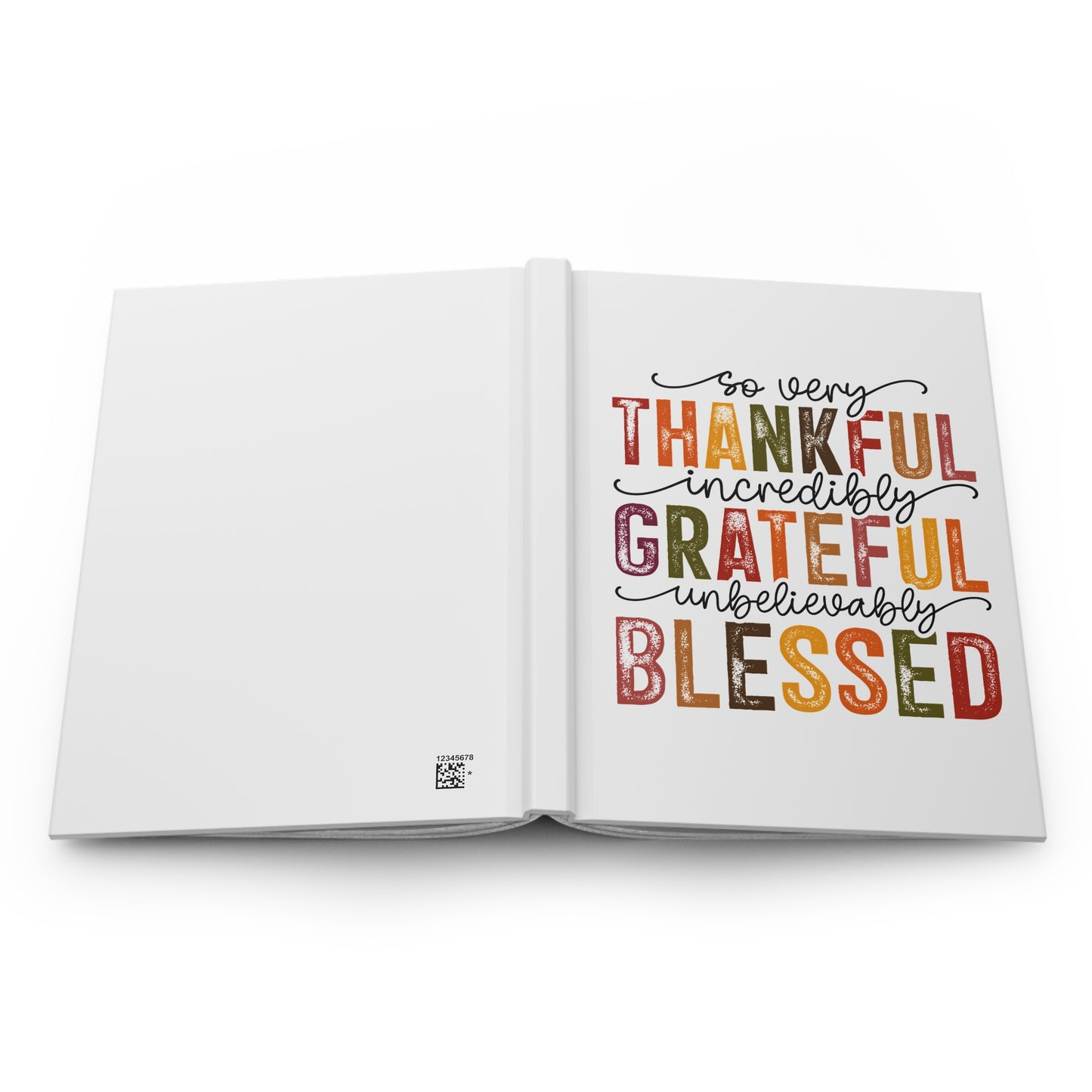 Hardcover Journal Matte - Thankful Grateful Blessed - White