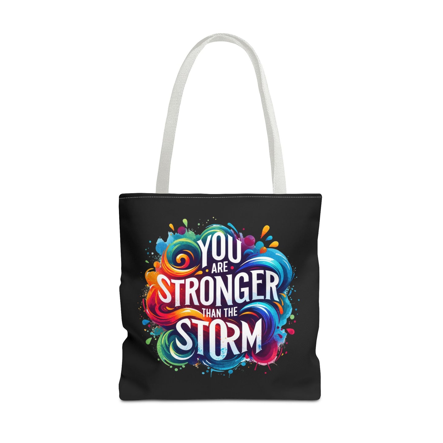 Tote Bag (AOP) - Stronger Than The Storm - Black