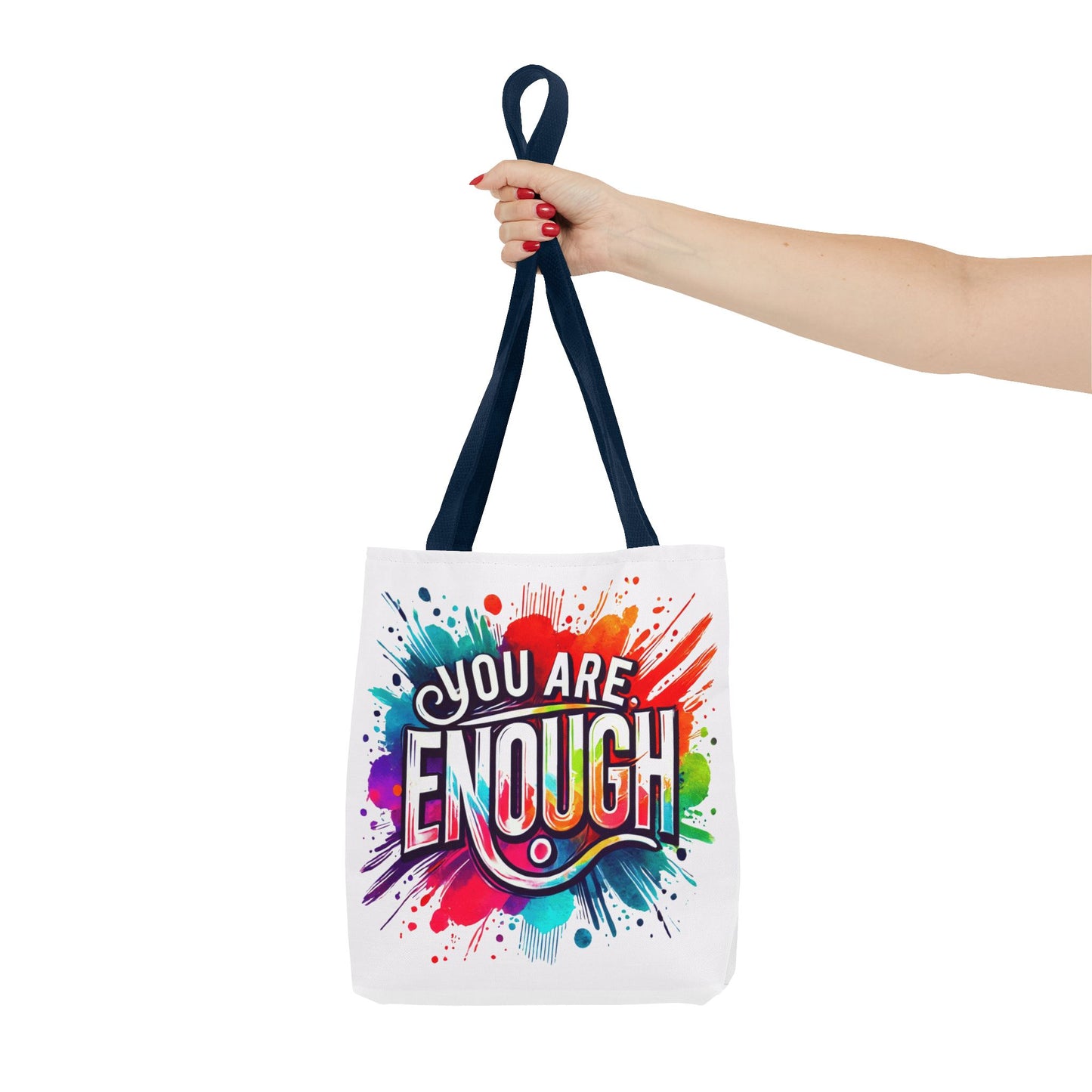 Tote Bag (AOP) - You Are Enough - White