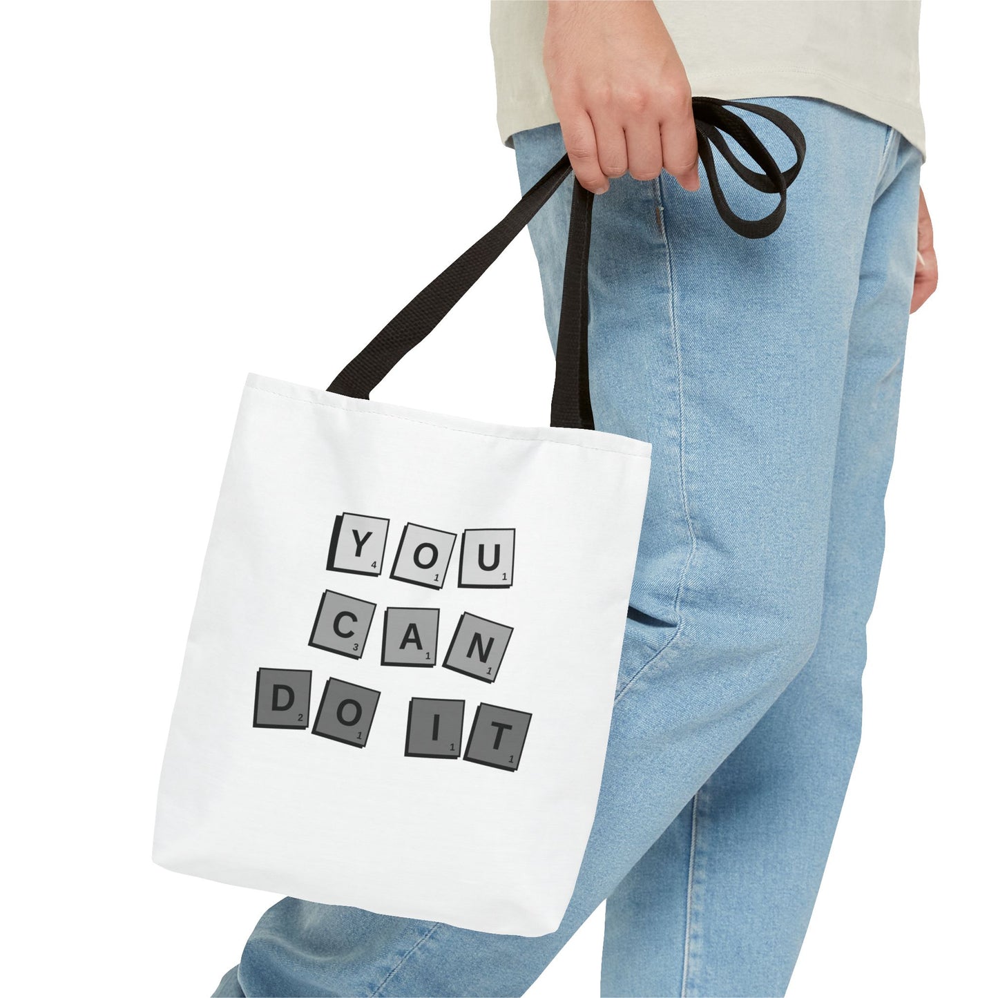 Tote Bag (AOP) - You Can Do It - White