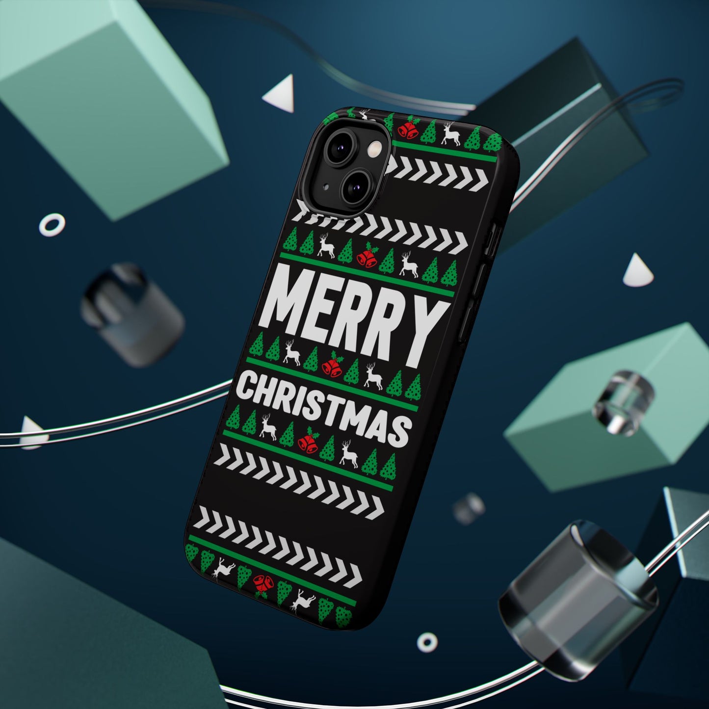 Christmas - Magnetic Tough Cases - Merry Christmas - Black & Green