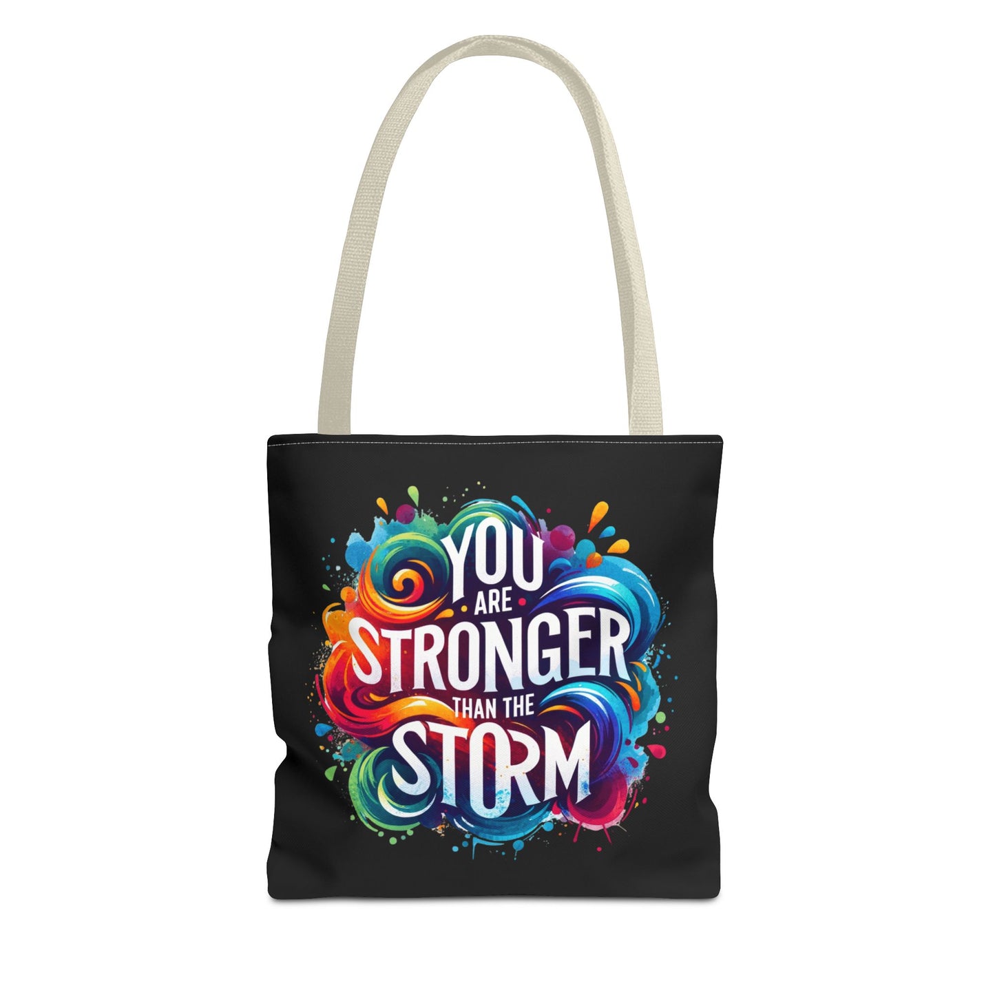 Tote Bag (AOP) - Stronger Than The Storm - Black