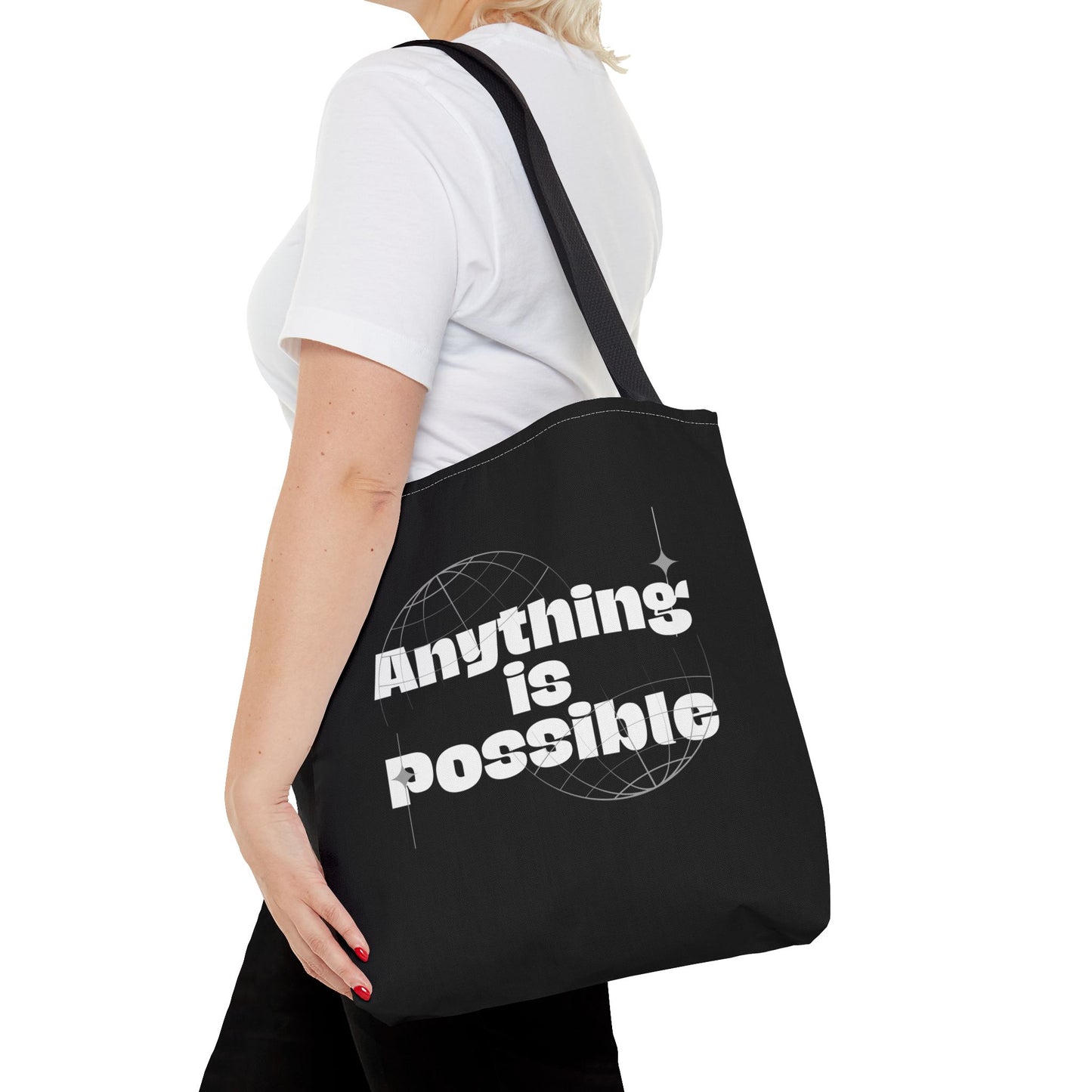 Tote Bag (AOP) - Anything Is Possible - Black