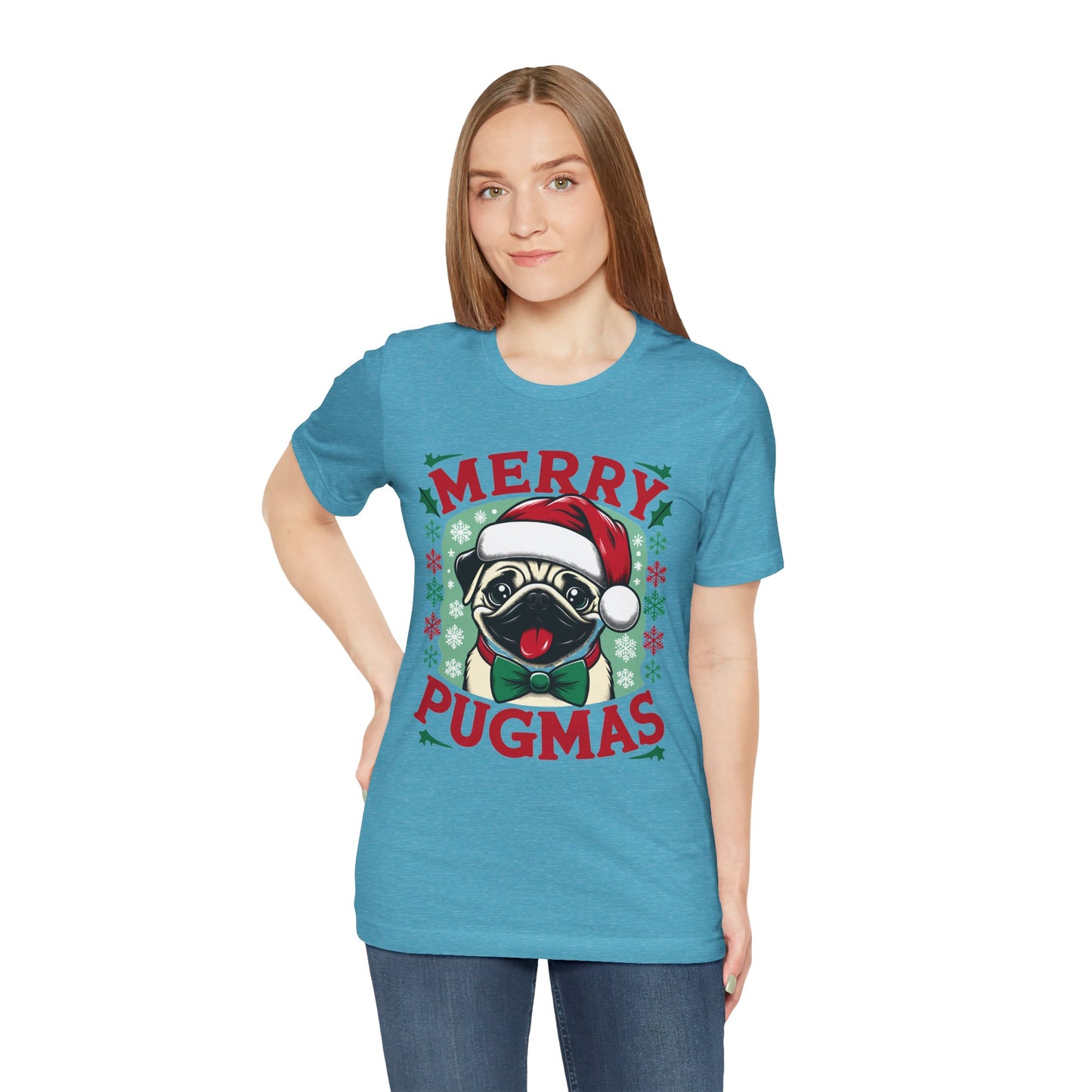 Christmas - Unisex Jersey Short Sleeve Tee - Merry Pugmas