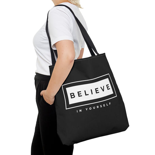 Tote Bag (AOP) - Believe in yourself - Black