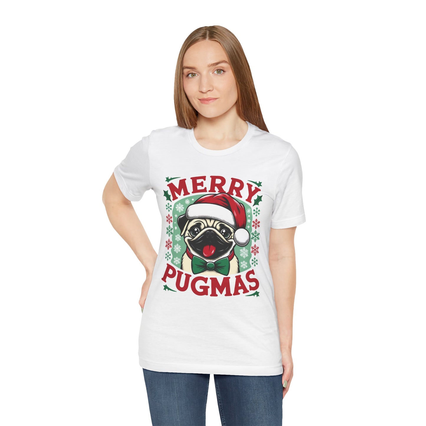 Christmas - Unisex Jersey Short Sleeve Tee - Merry Pugmas