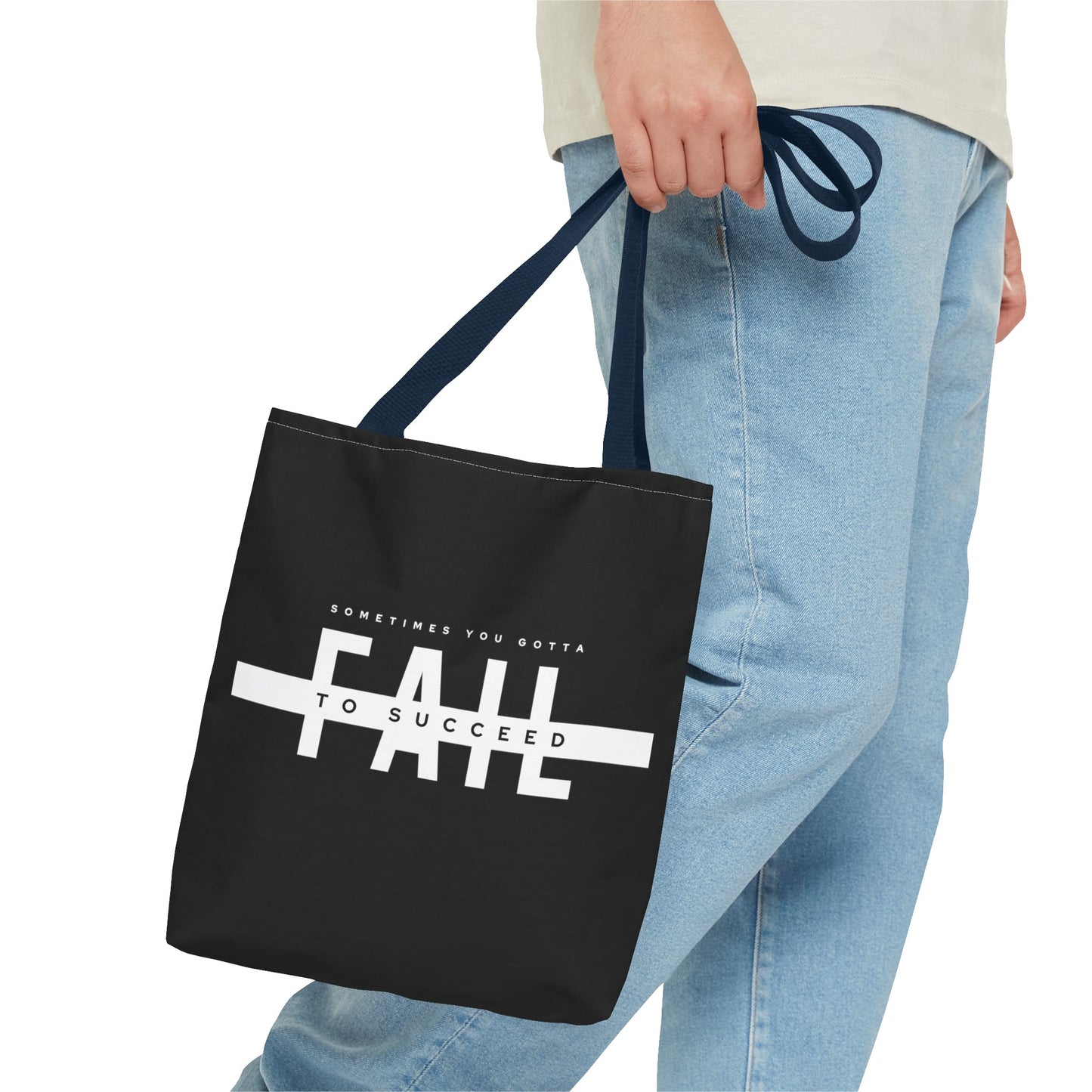 Tote Bag (AOP) - Sometimes You gotta Fail to succeed - Black