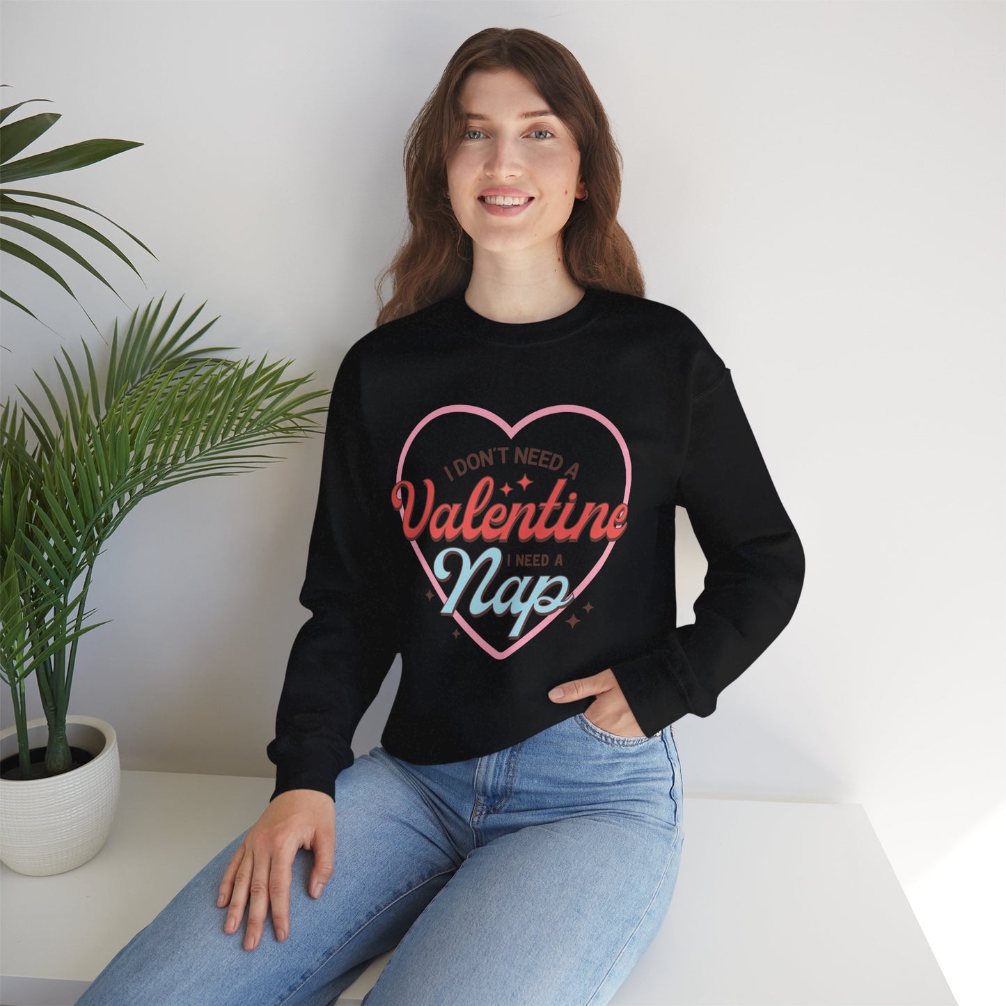 Valentine's - Unisex Heavy Blend™ Crewneck Sweatshirt - Valentine Nap