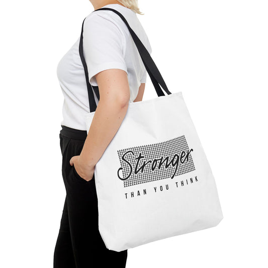 Tote Bag (AOP) - Stronger Than You Think - White