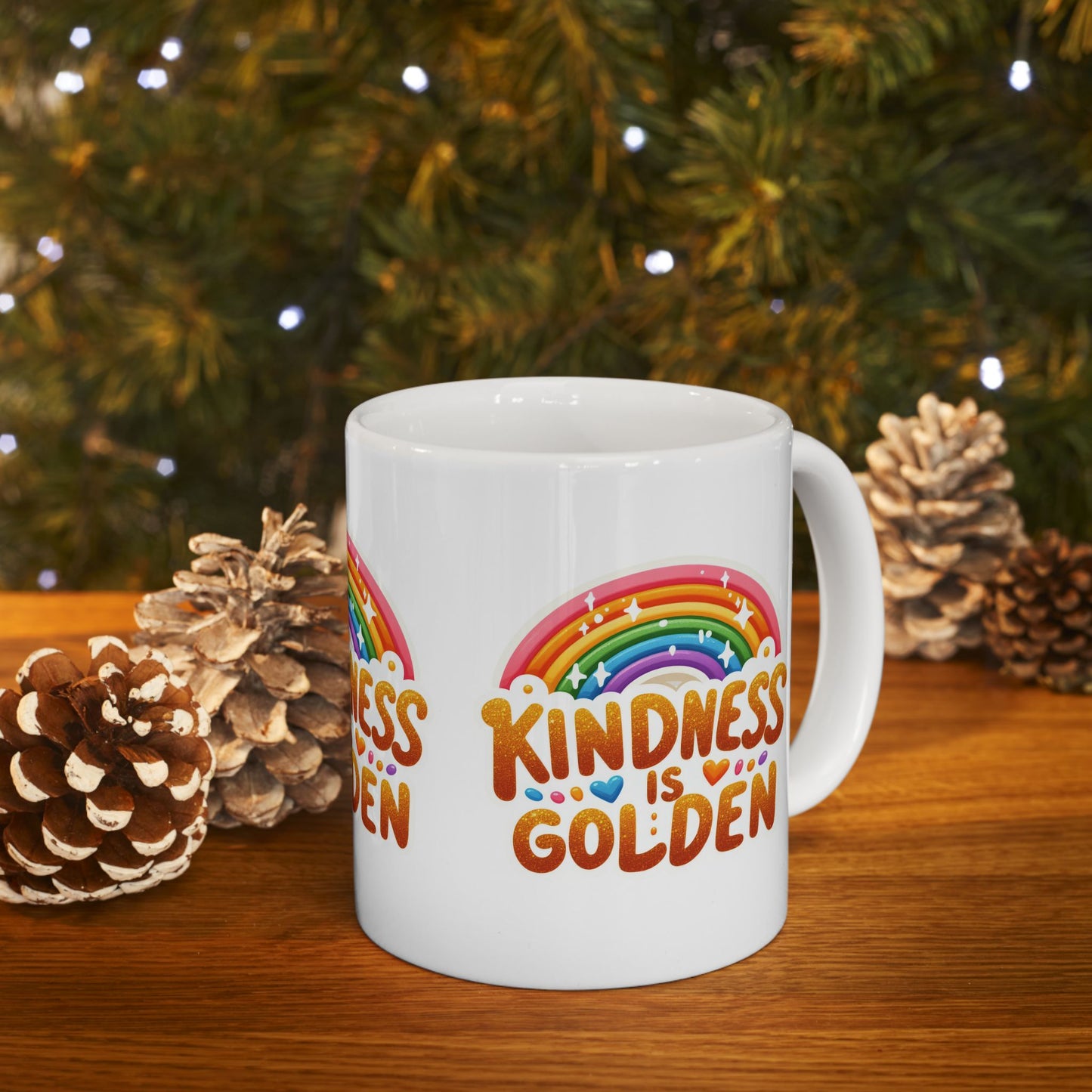 Ceramic Mug, (11oz, 15oz) -  KINDNESS IS GOLDEN