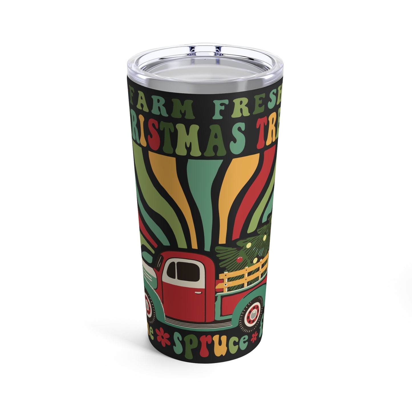 Christmas - Stainless Steel Tumbler 20oz - Farm fresh Christmas Tree