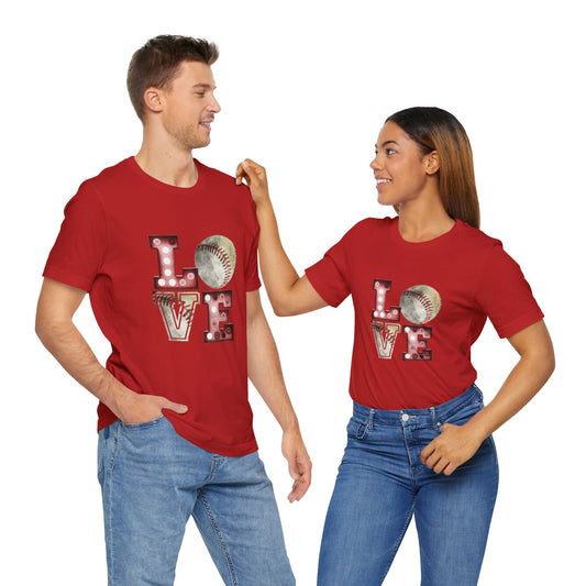 Valentines - Unisex Jersey Short Sleeve Tee - Love Baseball