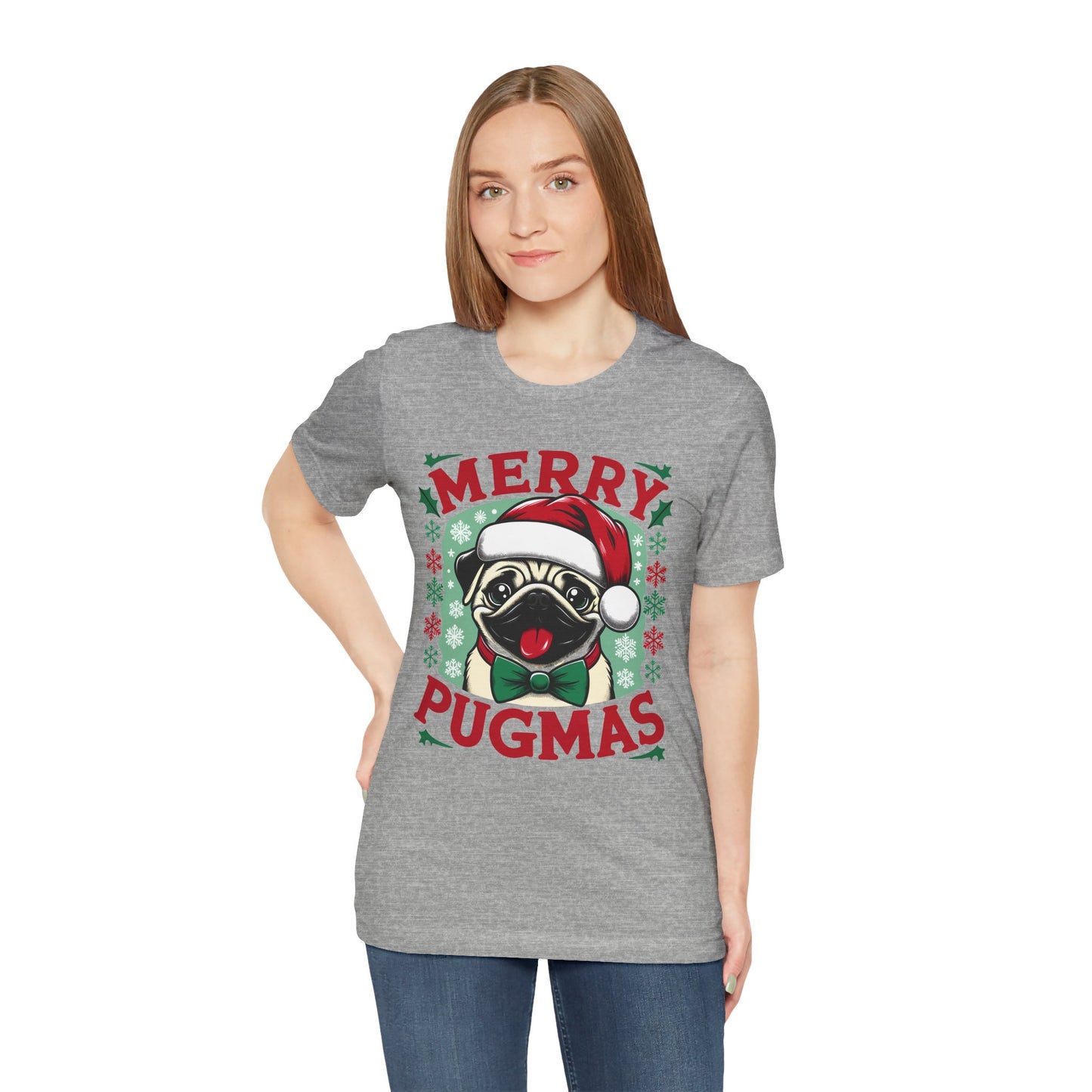 Christmas - Unisex Jersey Short Sleeve Tee - Merry Pugmas