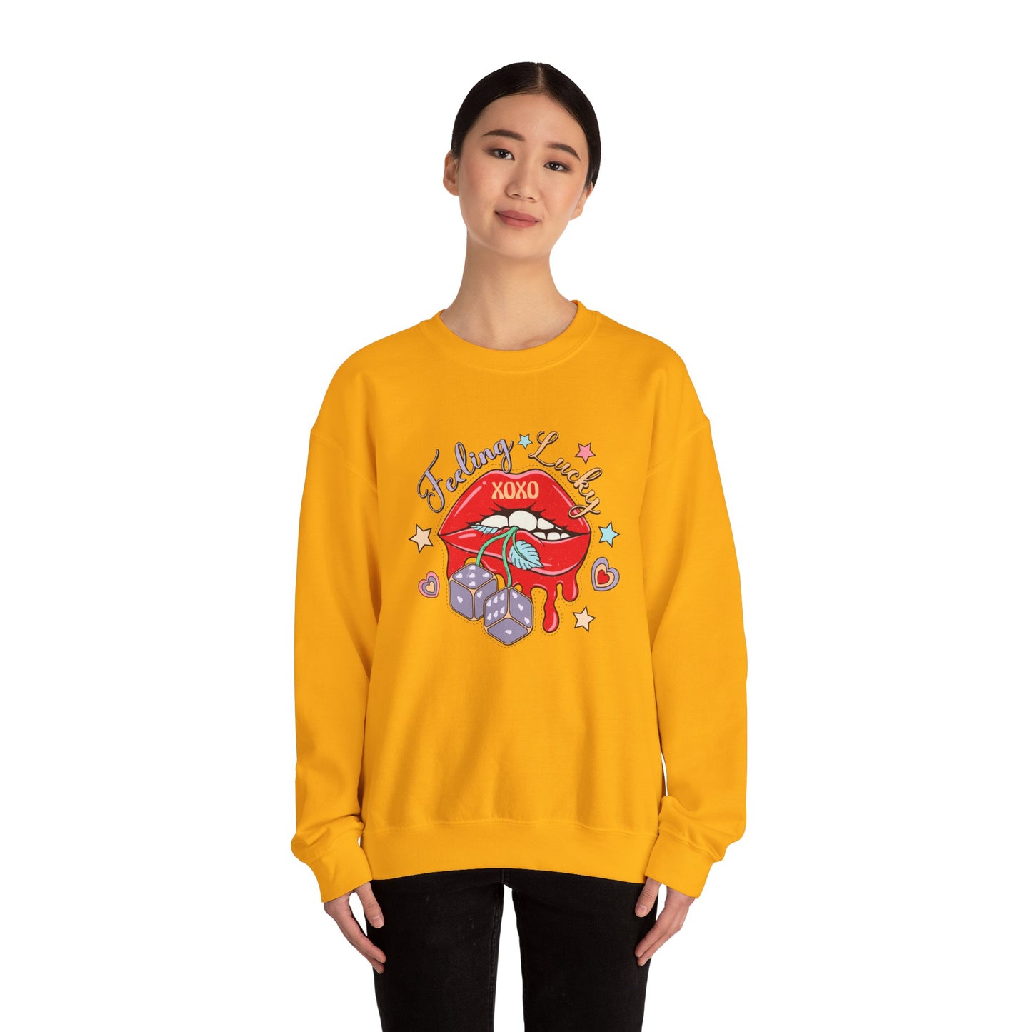 Valentine's - Unisex Heavy Blend™ Crewneck Sweatshirt - Feeling Lucky XOXO