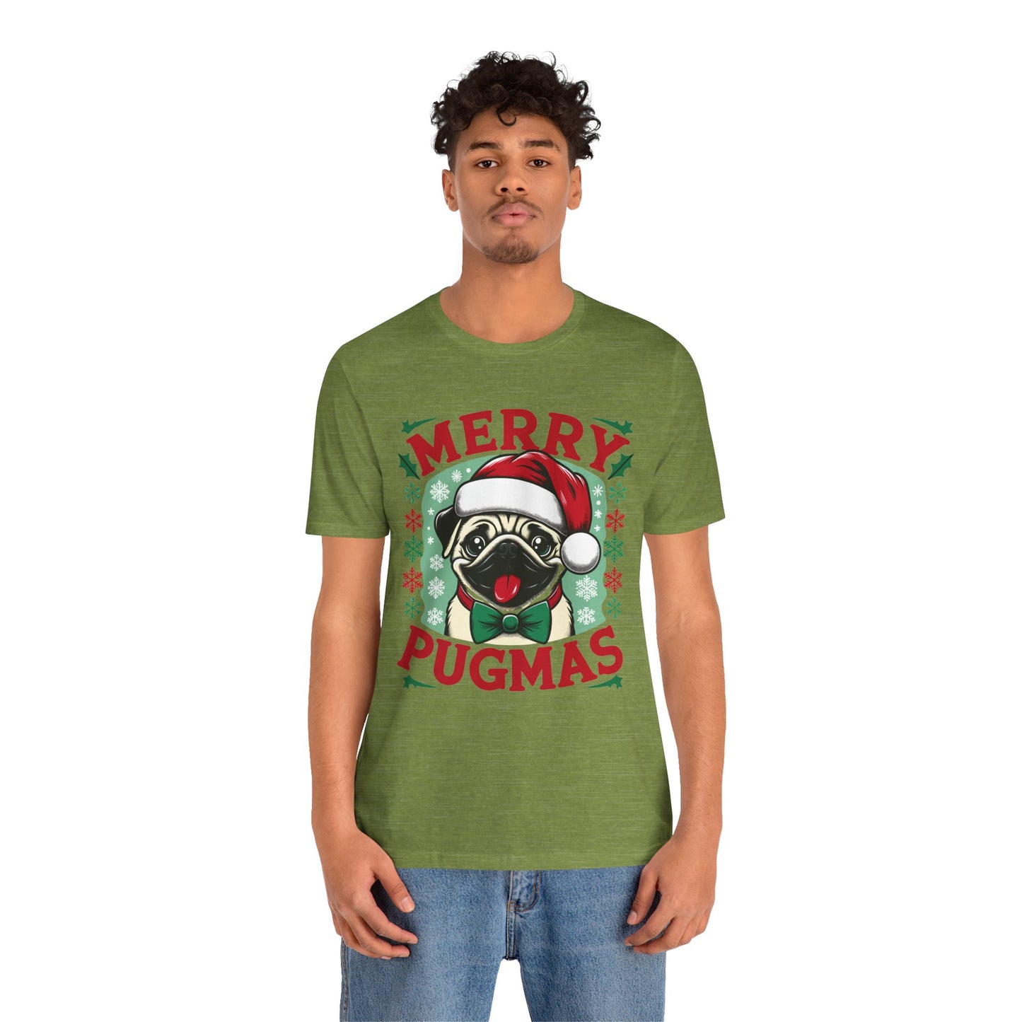 Christmas - Unisex Jersey Short Sleeve Tee - Merry Pugmas