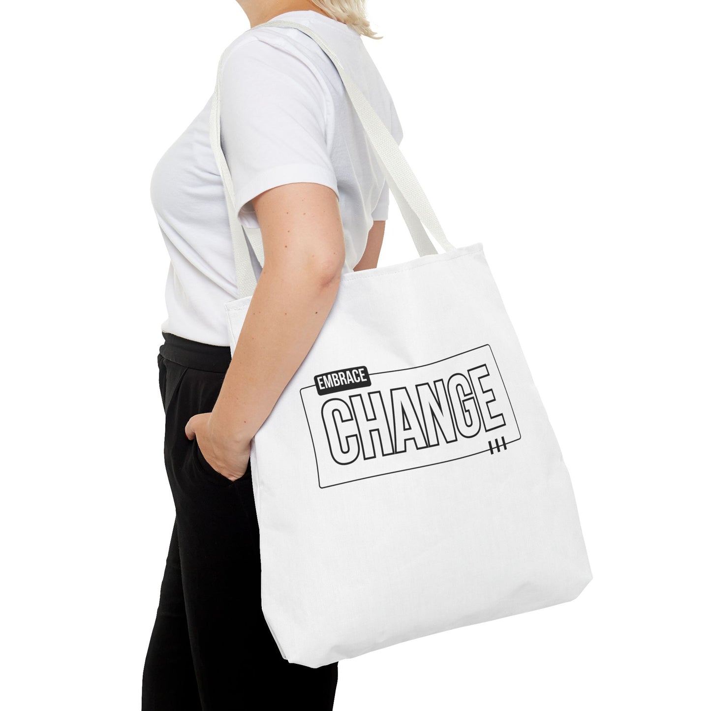 Tote Bag (AOP) - Embrace Change - White