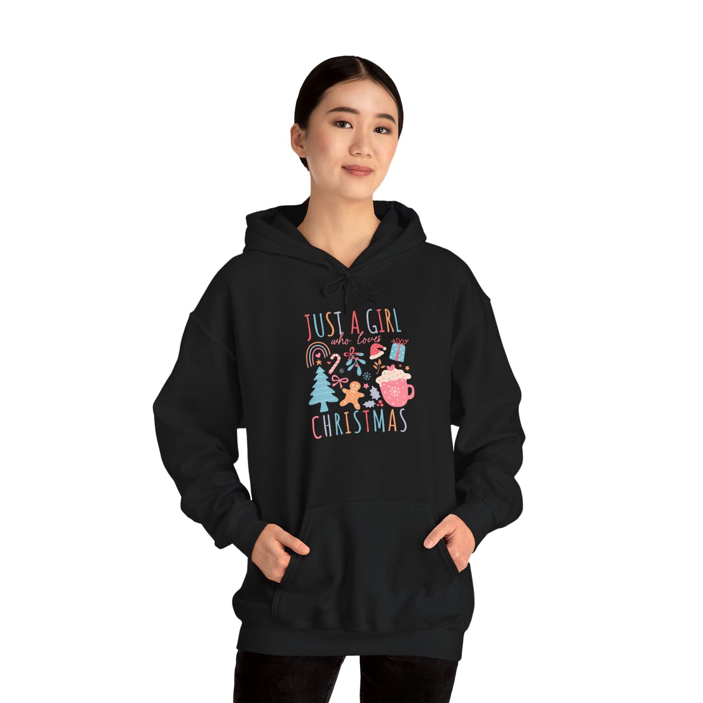 Christmas - Unisex Heavy Blend™ Hooded Sweatshirt - Just A Girl Who Loves Christmas