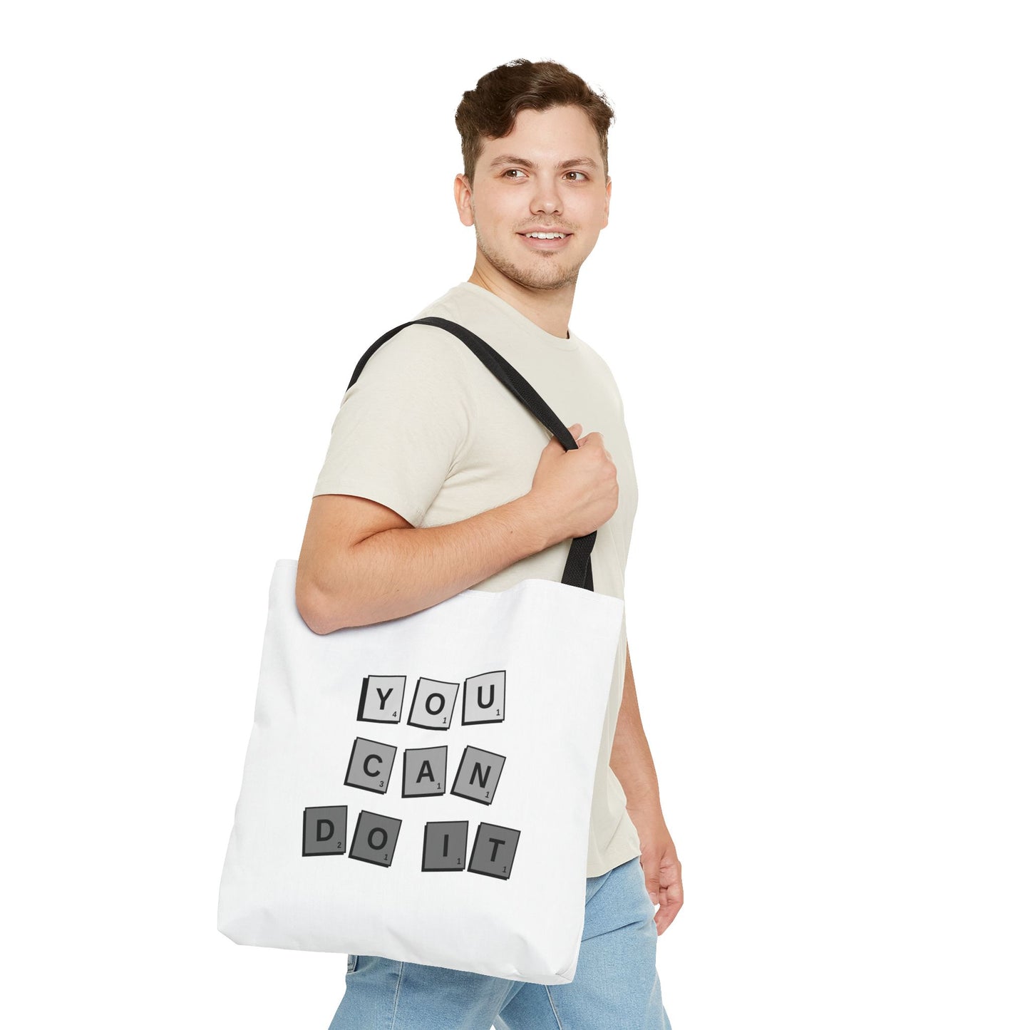 Tote Bag (AOP) - You Can Do It - White