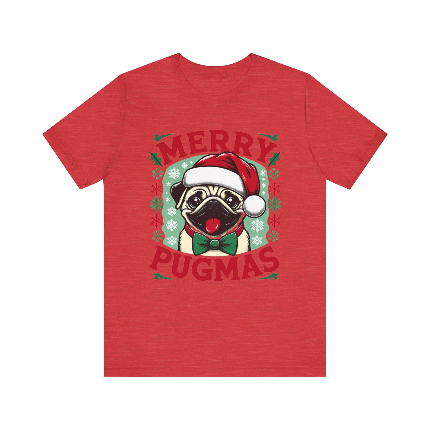 Christmas - Unisex Jersey Short Sleeve Tee - Merry Pugmas