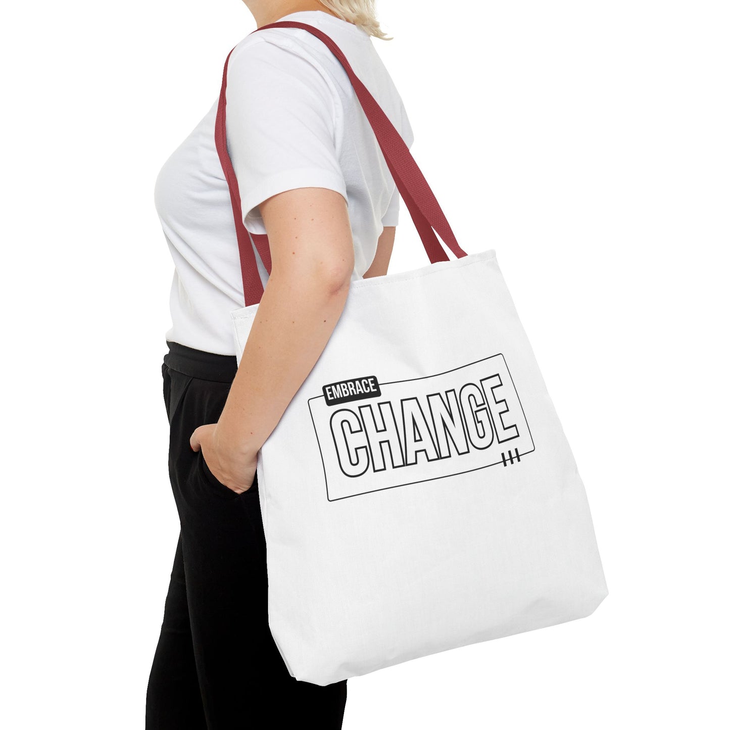 Tote Bag (AOP) - Embrace Change - White