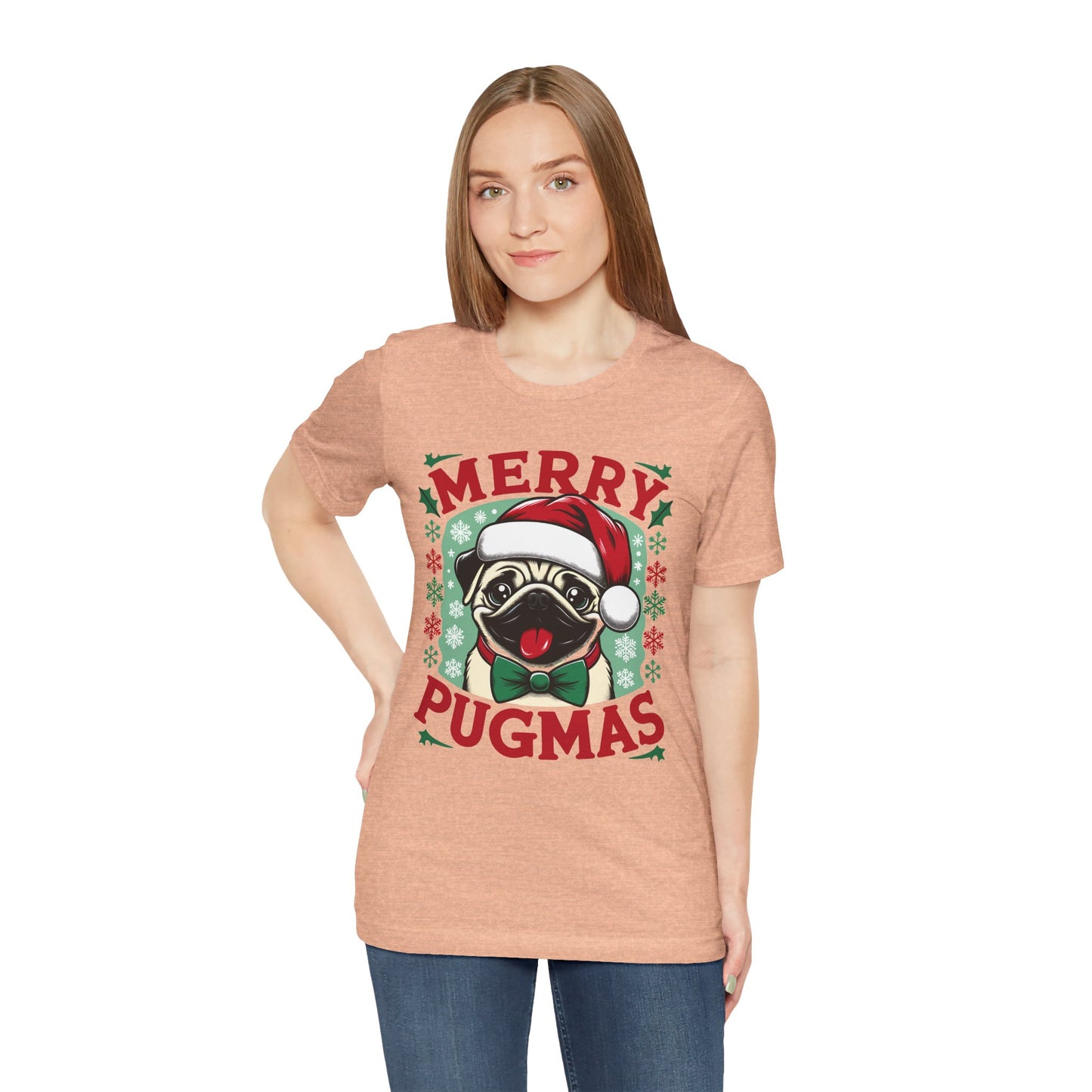 Christmas - Unisex Jersey Short Sleeve Tee - Merry Pugmas