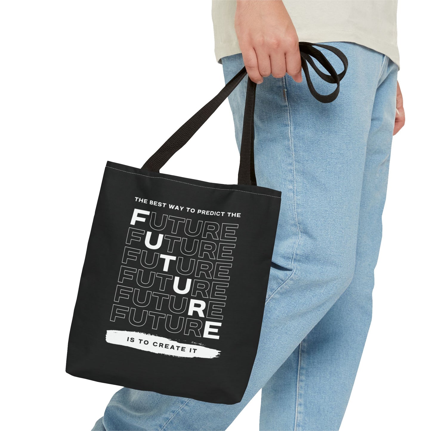 Tote Bag (AOP) - The Best Way To Predict The Future Is To Create It - Black