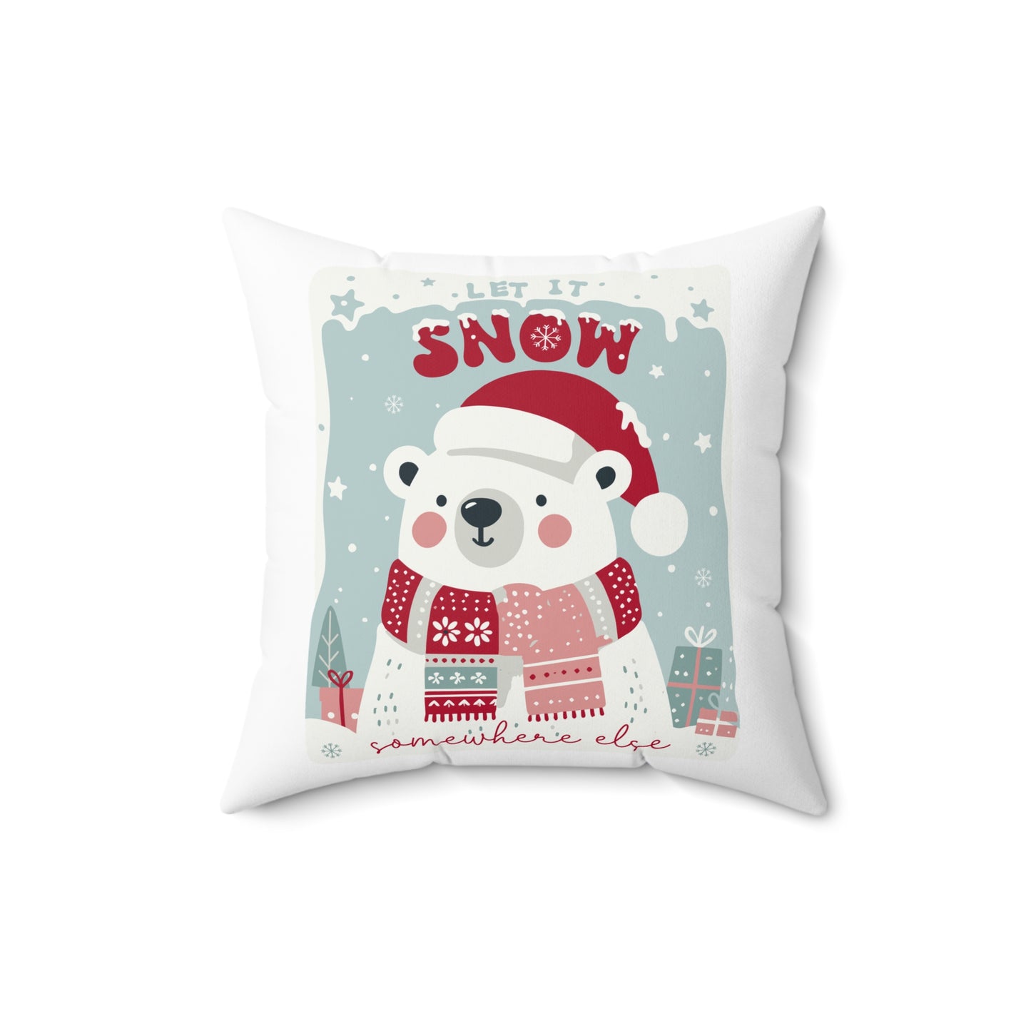 Christmas - Spun Polyester Square Pillow - Christmas Tree - Let It Snow