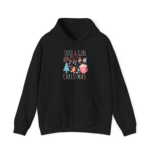 Christmas - Unisex Heavy Blend™ Hooded Sweatshirt - Just A Girl Who Loves Christmas