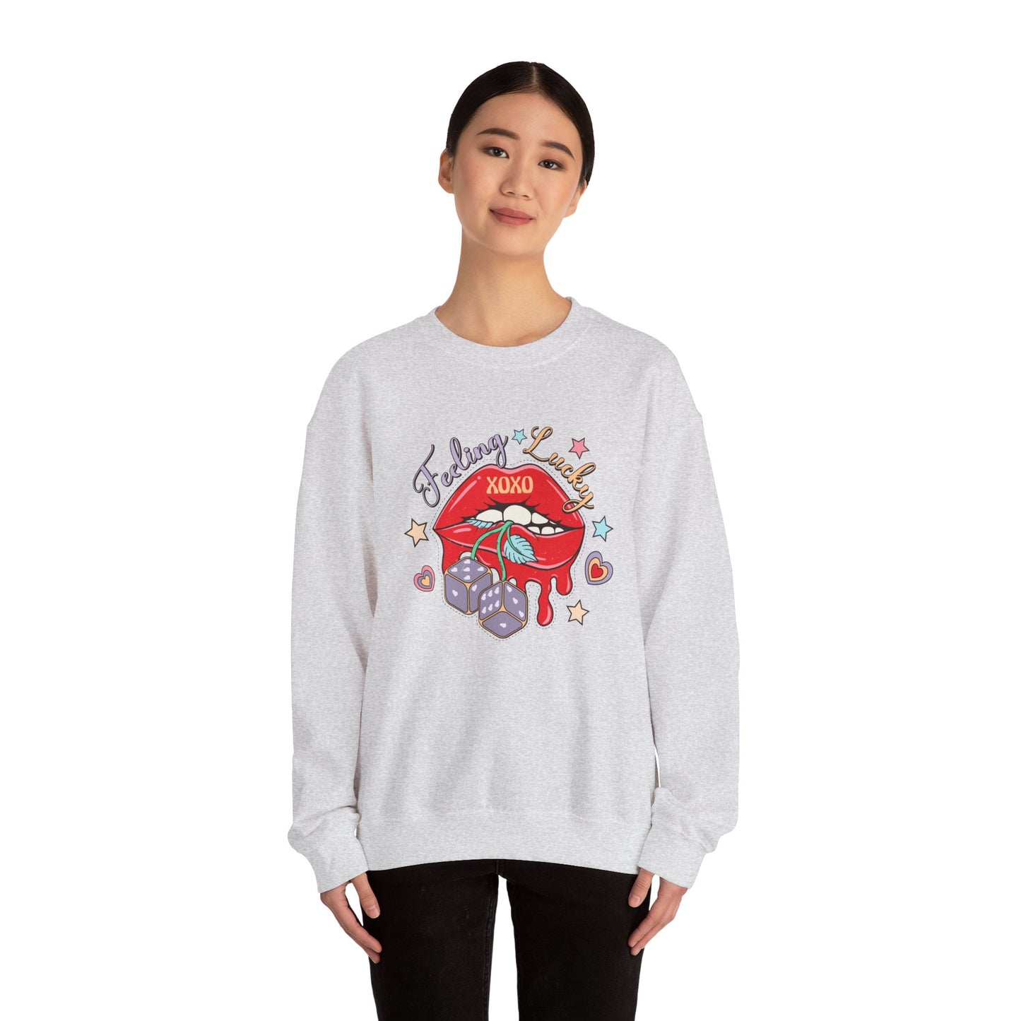 Valentine's - Unisex Heavy Blend™ Crewneck Sweatshirt - Feeling Lucky XOXO