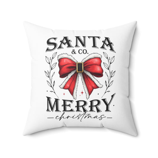 Christmas - Spun Polyester Square Pillow - Santa & Co. Merry Christmas