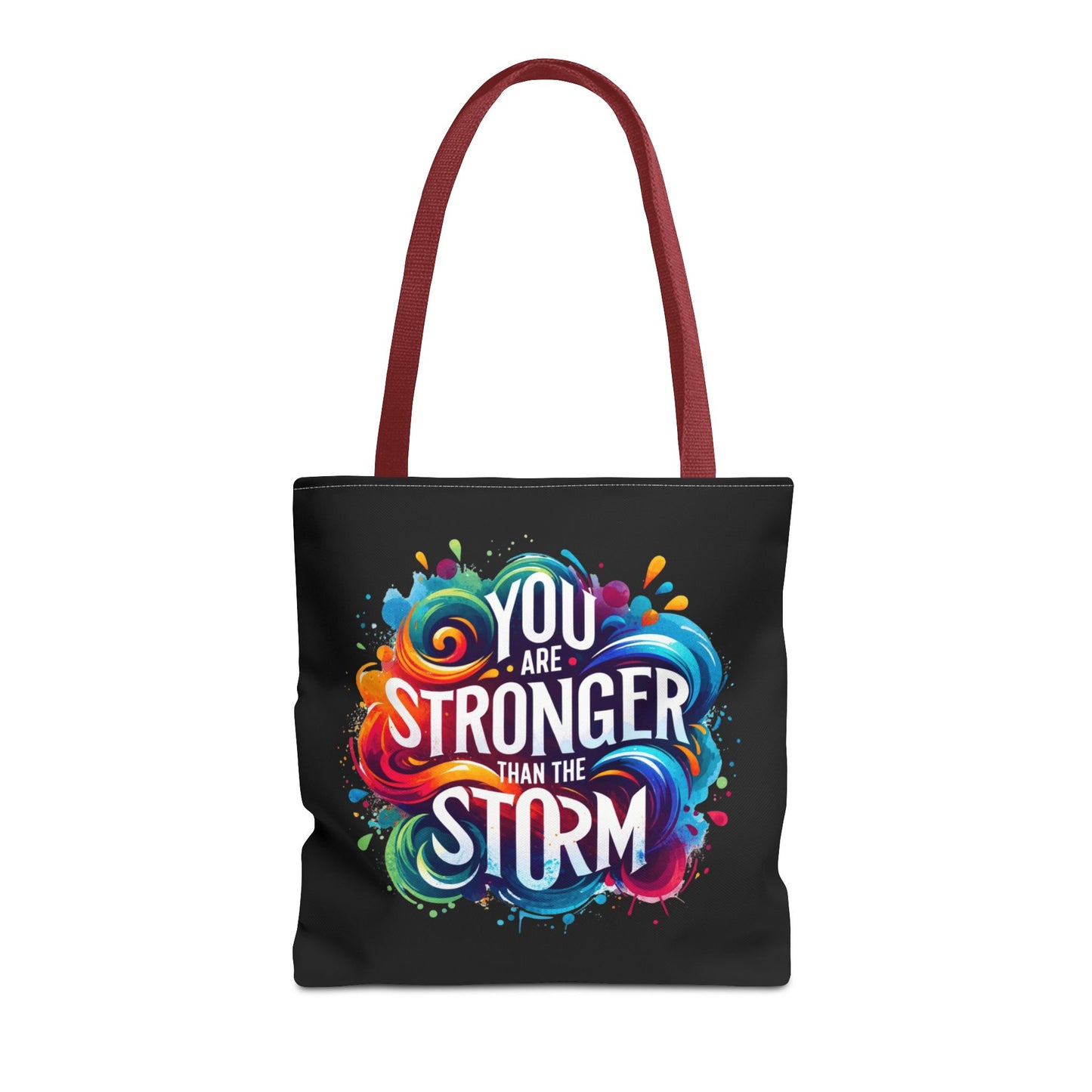 Tote Bag (AOP) - Stronger Than The Storm - Black