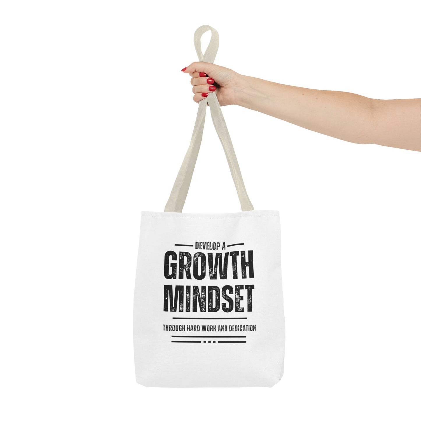 Tote Bag (AOP) - Develop a growth mindset - White