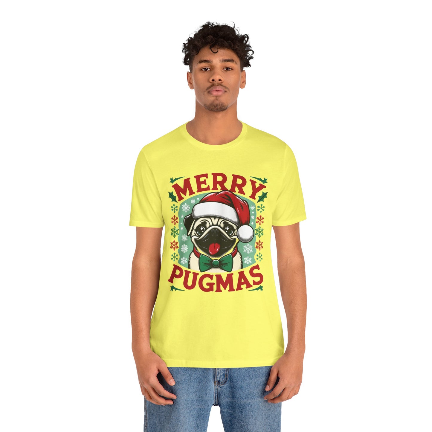 Christmas - Unisex Jersey Short Sleeve Tee - Merry Pugmas