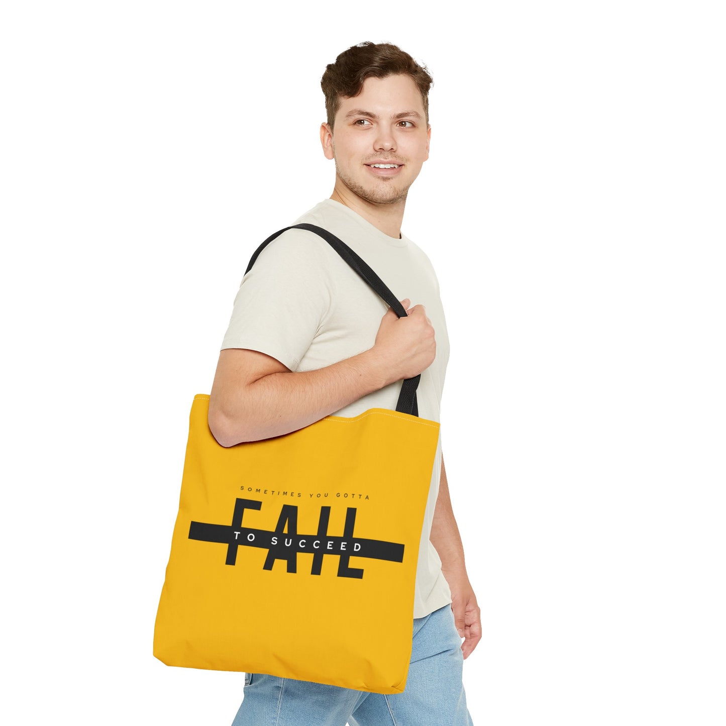 Tote Bag (AOP) - Sometimes You gotta Fail to succeed - Yellow