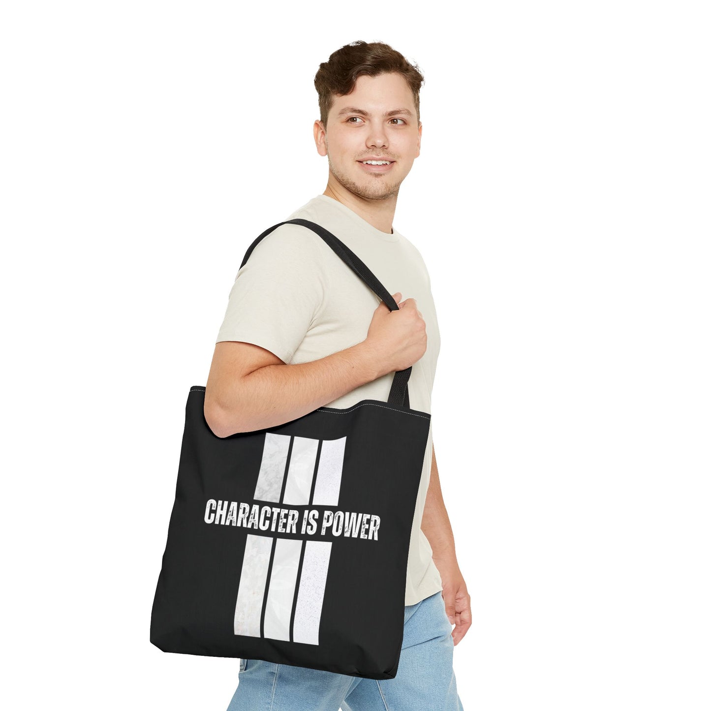 Tote Bag (AOP) - Character Is Power - Black